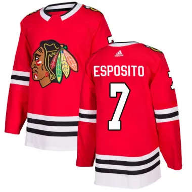 Black Men's Phil Esposito Authentic Chicago Blackhawks Red Home Jersey