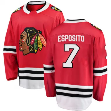 Black Men's Phil Esposito Breakaway Chicago Blackhawks Red Home Jersey