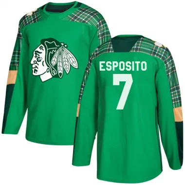 Green Men's Phil Esposito Authentic Chicago Blackhawks St. Patrick's Day Practice Jersey