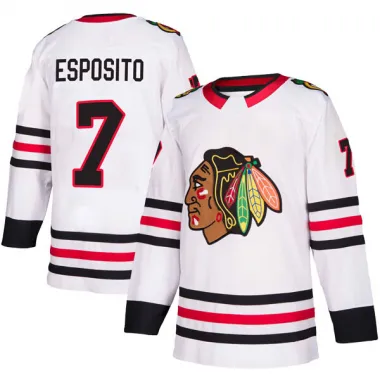 White Men's Phil Esposito Authentic Chicago Blackhawks Away Jersey