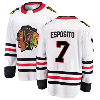 White Men's Phil Esposito Breakaway Chicago Blackhawks Away Jersey